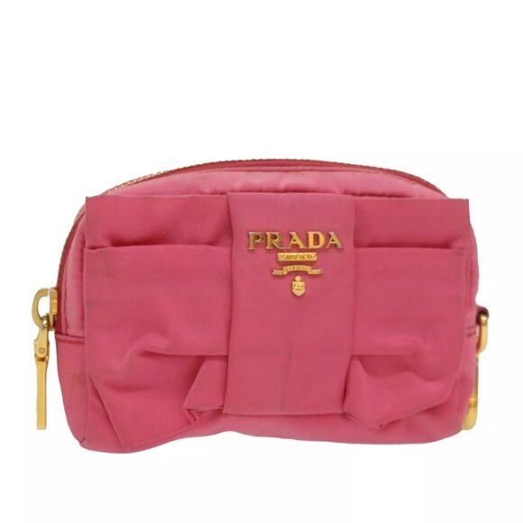 PRADA Pouch Nylon Pink Auth - Picture 1 of 14